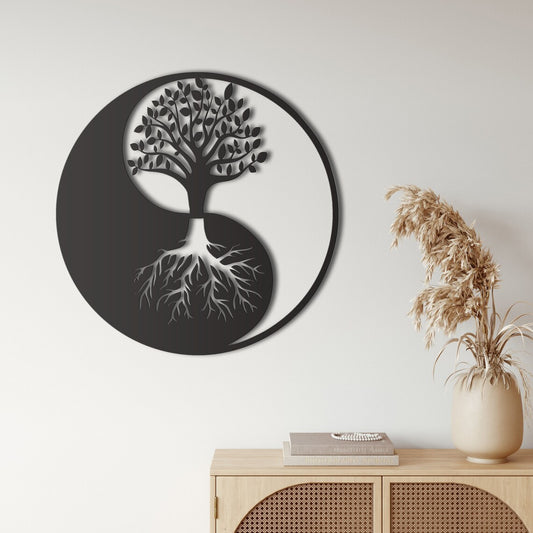 Tree Branches Yin Yang Wall Decor Wooden Wall Decoration