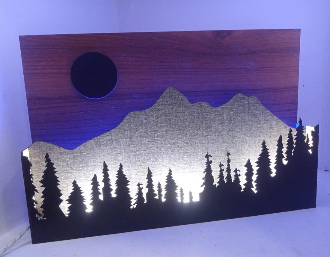 3D Wooden Wall Hanging LED Decoration