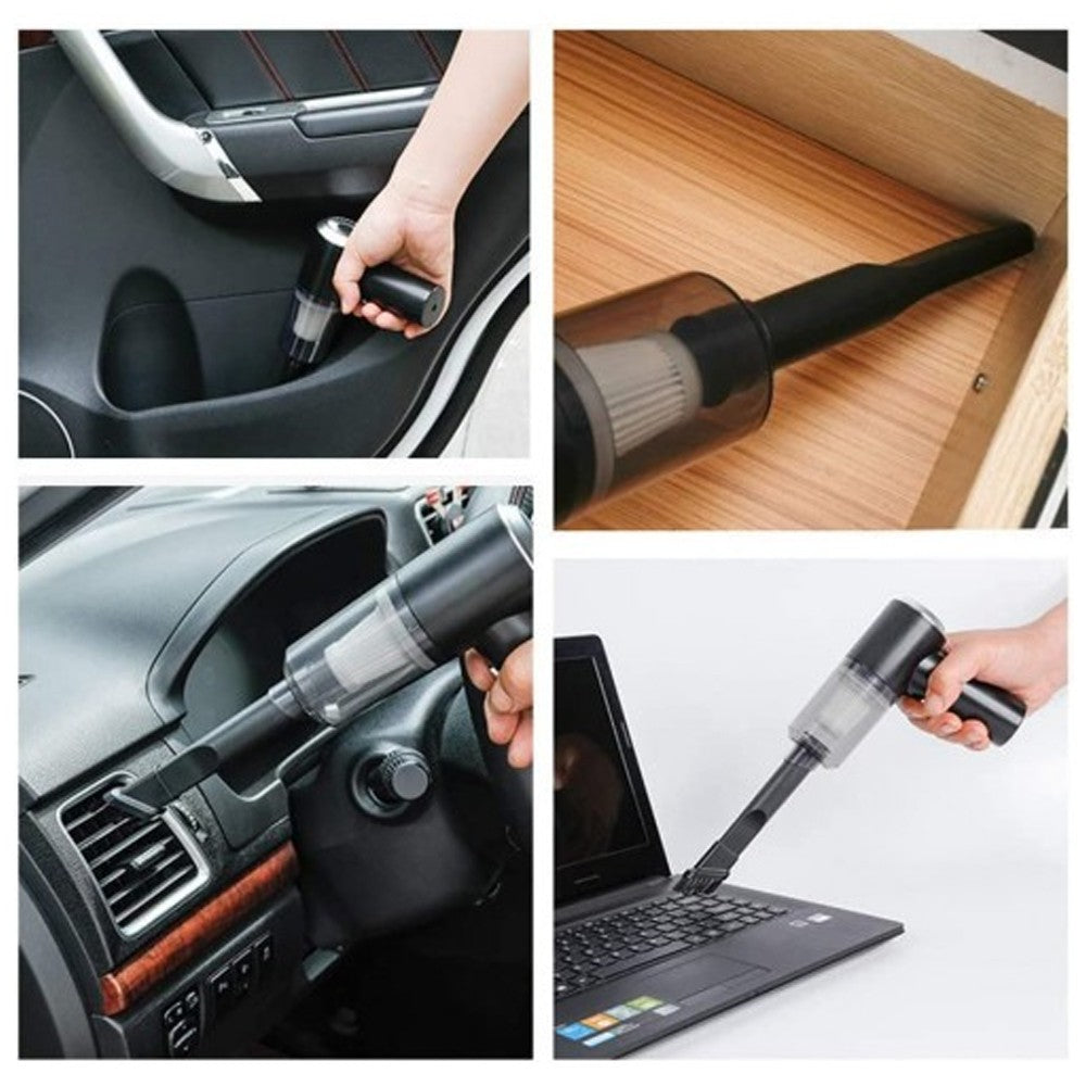 2 in 1 Car Vacuum Cleaner Usb Wireless Household Car Office Use Mini Portable Sweeper Vacuum Ashtray Nail Dust Cleaning Machine (Rechargeable)