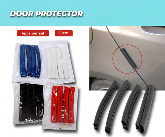 4 Pcs Car Rubber Door Guards - Car Doors Edge Protectors (Random Color)