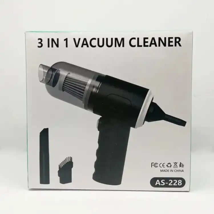 3 In 1 Portable Vacuum Cleaner Duster Blower Air Pump Wireless Hand-Held Cleaning For Car Home PC AS-228