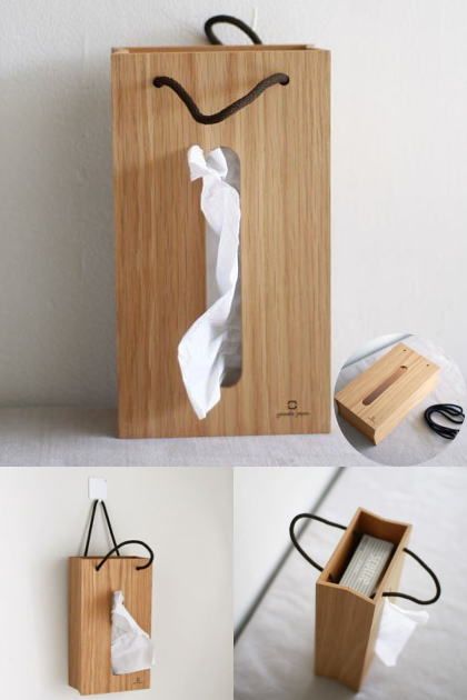 Wooden Wall Hanging Tissue Box (Random Color)