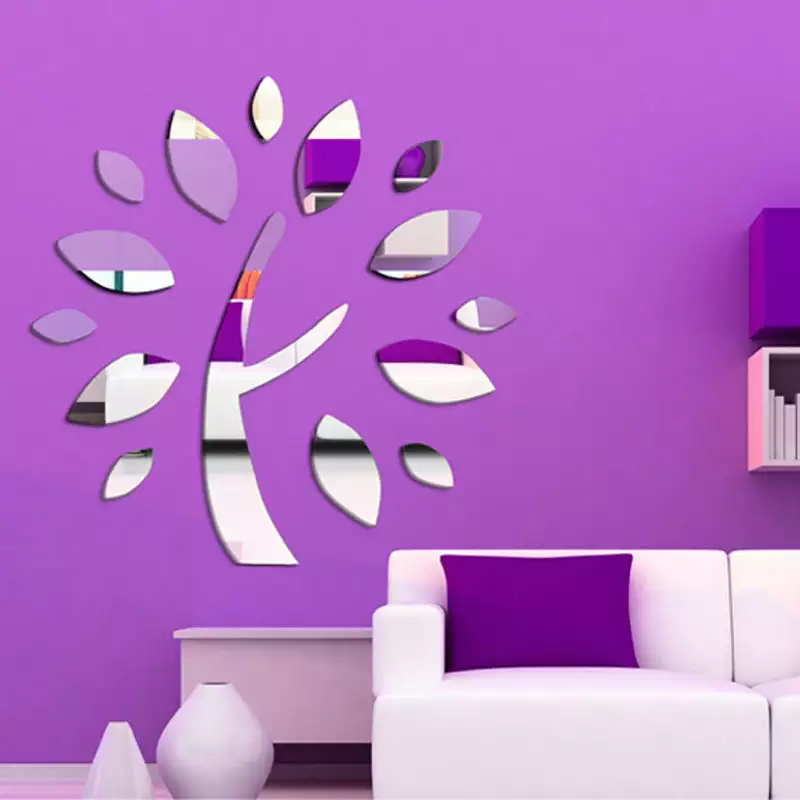 Wall Mirror Frameless Tree Style