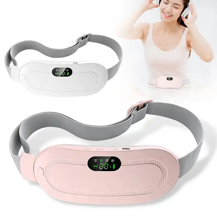 Period Pain Cramp Relief Belt -Portable Menstrual Heating Pad, Heated Belly Belt for Menstrual Cramp Relief with 3 Heat Levels and 4 Modes