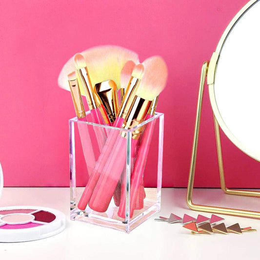 Acrylic Pencil Pen Holder Cup, Desk Accessories Holder, Makeup Brush Storage Organizer, Modern Design Desktop Stationery