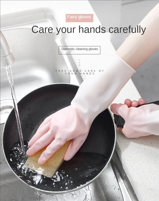 1Pair Silicone Cleaning Gloves Dishwashing Cleaning Gloves Scrubber Dish Washing Sponge Rubber Gloves Cleaning Tools