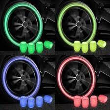 2 pcs &amp; 4 pcs Universal Fluorescent Motorcycles, Bike Tire Valve Caps Noctilucent Light Automobile Tire Valve Stem Caps, Fluorescent Car Tire Air Caps Cover Glow at Night Compatible with Truck, SUV, Motorcycles, Bike