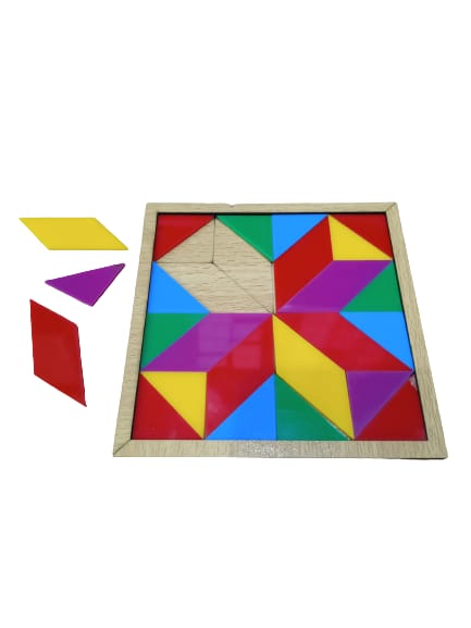 Wooden Square Puzzle - Bricks Game (Size 5x5 inch) Wooden + Acrylic Material