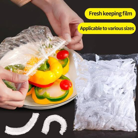 100pc Disposable Cling Film Cover Household Refrigerator Food Fruit Preservation Cover Dust-proof Plastic Fresh-keeping Cover