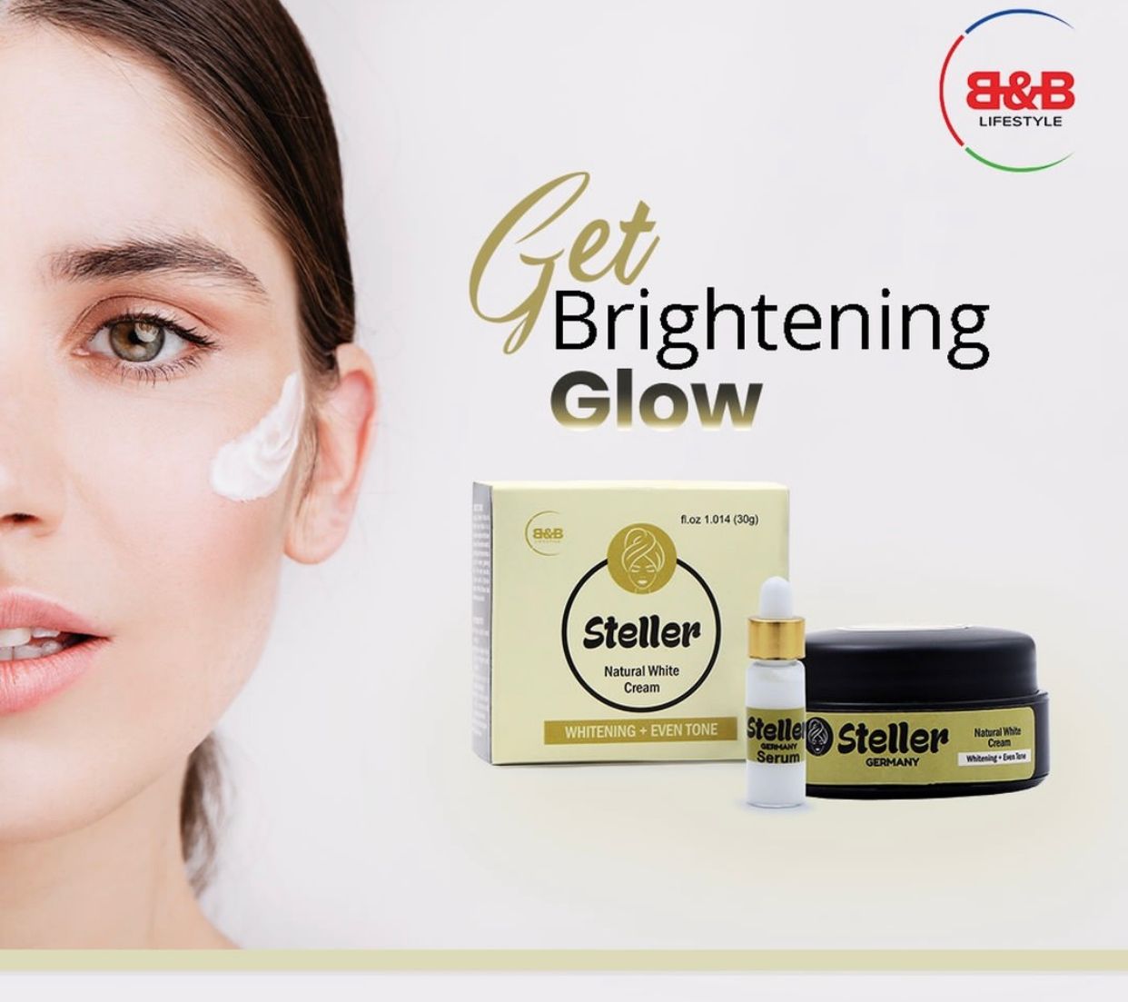 Steller Natural Whitening Cream + whitening serum