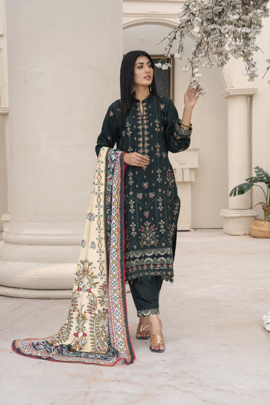 ZARMEEN &amp; EMAAN® Boring Viscose Embroidery  Unstitched l 3 PIECES