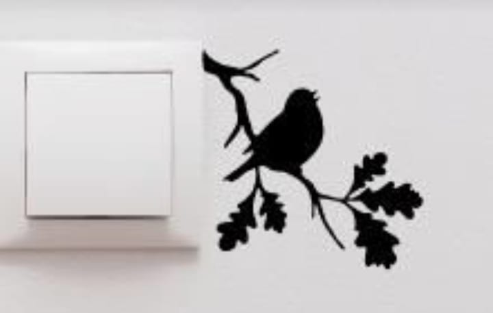 Wooden Branch &amp; Bird For Switch Board Wall Sticker