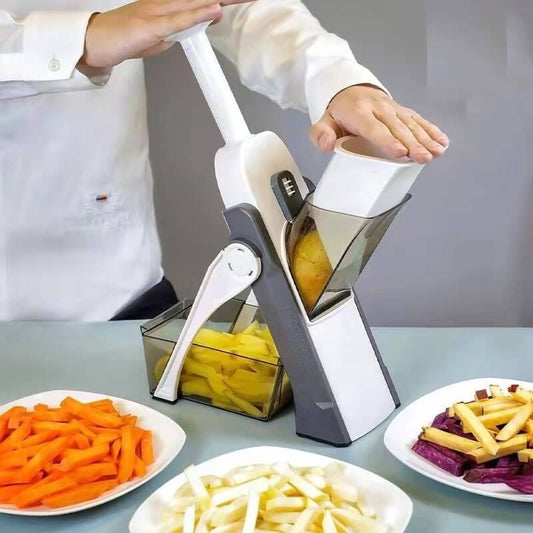 4 in 1 Vegetable Cutter Chopper Adjustable Multi-function Cutter Vertical Vegetable Cutter Kitchen Shredder Grater Artifact (random color)