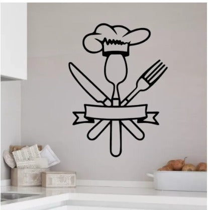 9 Different Piece Kitchenwares Wall Stickers Decorative Sticker | 12x12 inch each sticker