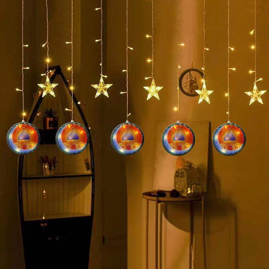 10 ft Ramadan Lights Curtain light  String Light Ramadan Garland Light 2023 Eid Mubarak Decor Verlichting Voor Thuis islam Moslim Party