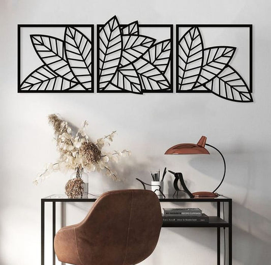 3 Leafs  Wall decorations  MDF material