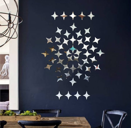 50pcs Acrylic Mirror star Shape Stickers | Sticker Wedding Decoration Acrylic Mirror