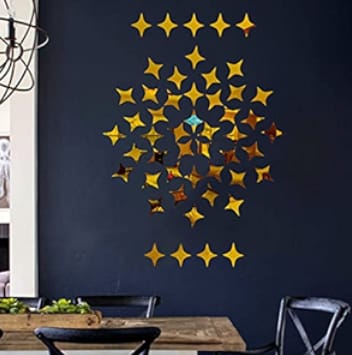 50pcs Acrylic Mirror star Shape Stickers | Sticker Wedding Decoration Acrylic Mirror