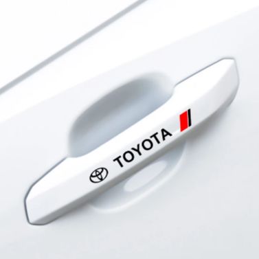 4Pcs TOYOTA Door Handle (Black) Stickers For All Toyota Cars - Cars Exterior Accessories - Bumper Stickers and Decals