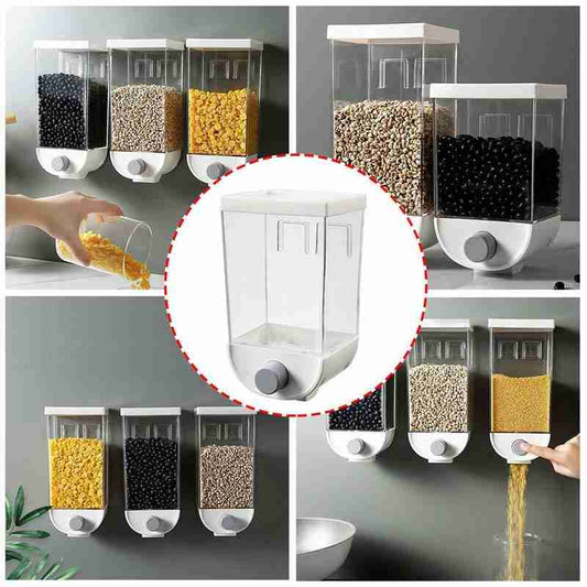 1.5Kg 1500ML Self Adhesive Cereal Dispenser Wall Mounted Box (Mix/Random color)