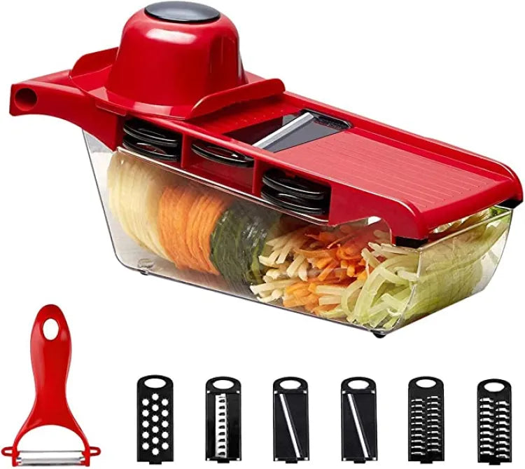 10 in 1 Mandoline Slicer Vegetable Cutter with Stainless Steel Blade Manual Potato Peeler Carrot Cheese Grater Dicer Kitchen Tool