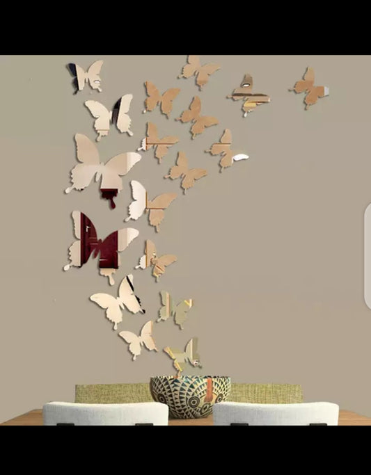 ( Acrylic )  Butterfly Mirror Wall Stickers